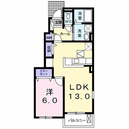 エレナ　メゾンＣ（前橋市富士見町原之郷）の物件間取画像